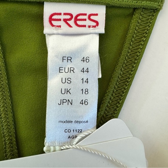NWT ERES “Roller Pop” Button Detail Halter Bikini Top Full Cup Green - Picture 3 of 16